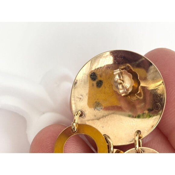 Sandy Baker Sterling Silver Vintage Gold T Vermeil Chandelier Earrings - Picture 8 of 10